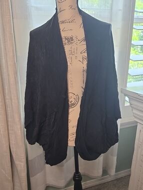 torrid Black Stonewash Open-Front Draped Cardigan